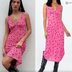 Princess Polly Pink Floral Maxi Dress size 12